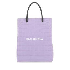 Balenciaga Women Lilac Leather Handbag
